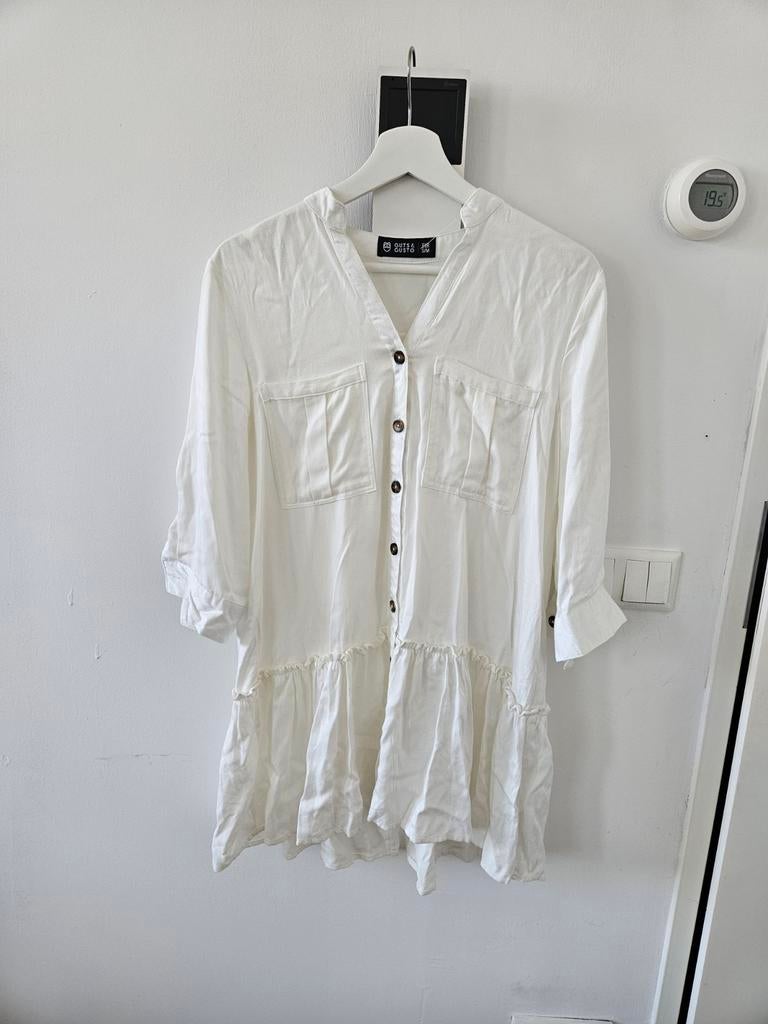 Witte tuniek Guts & Gusto maat S/M, Kleding | Dames, Jurken, Zo goed als nieuw, Maat 36 (S), Wit, Boven de knie, Ophalen of Verzenden