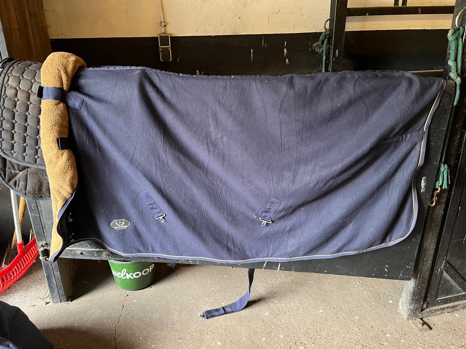 Zweetdeken horsegear Roll Up Neck Donkerblauw, Full (L), Horsegear, Gebruikt, Zweetdeken