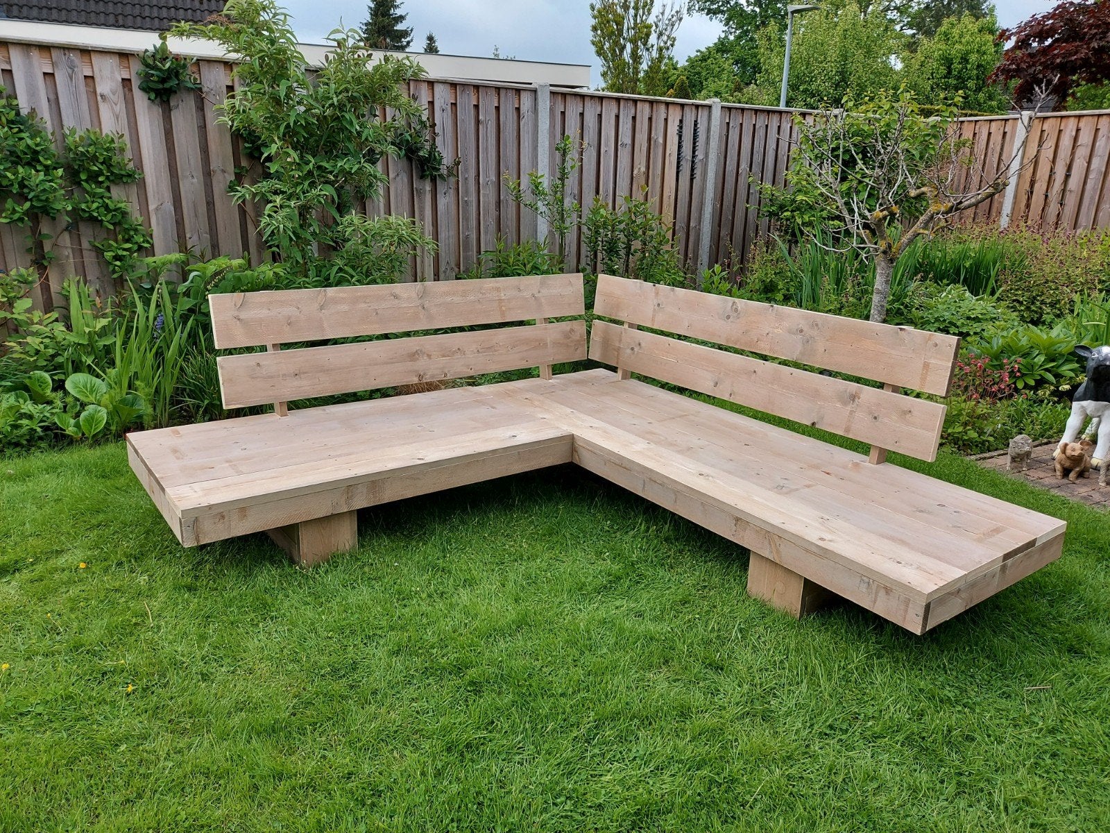 Design hoekbank steigerhout, Ophalen, Nieuw, Hout