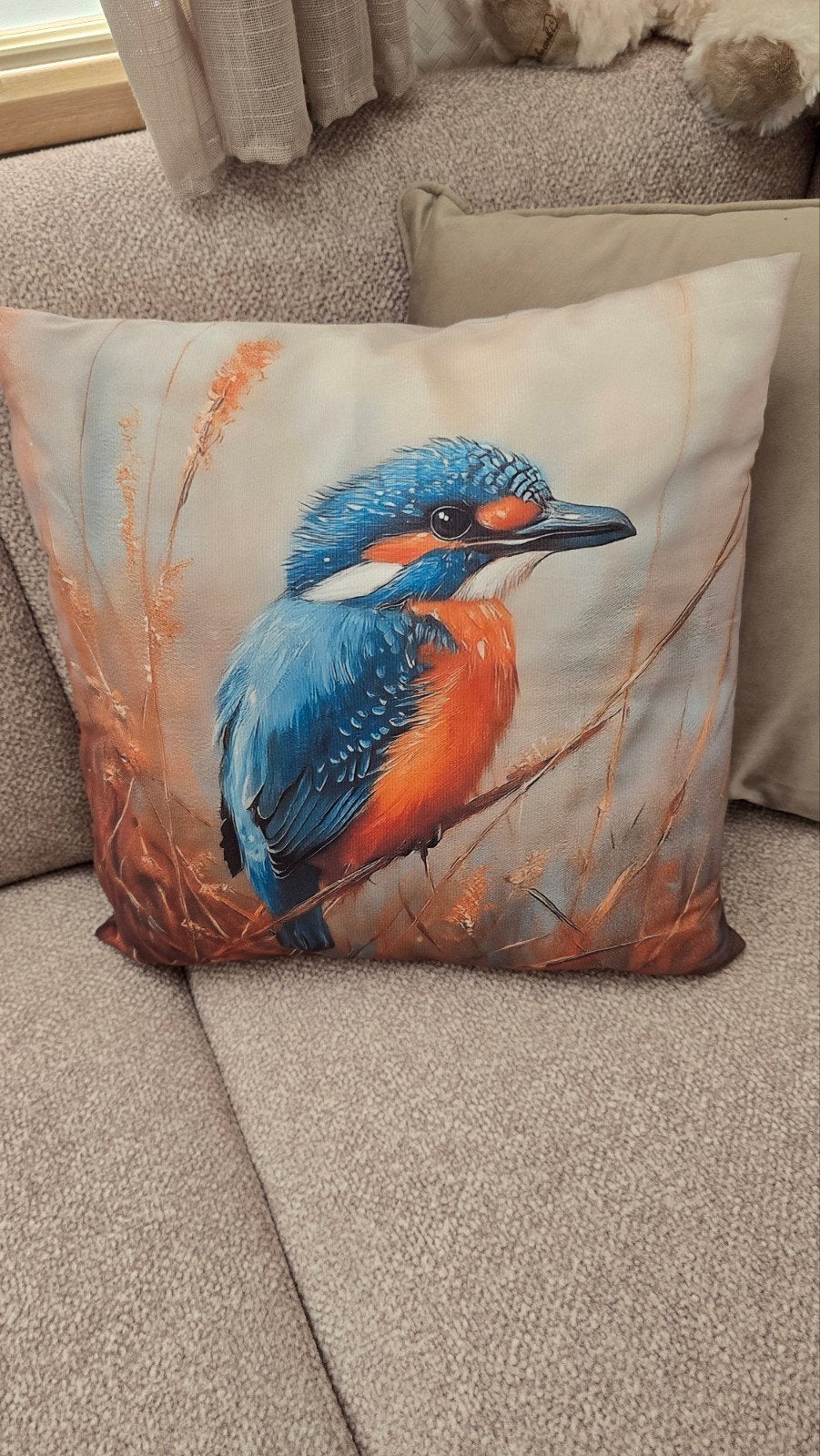 Decoratief sierkussen met ijsvogelprint, Overige merken, Meerkleurig, Met print, Vierkant