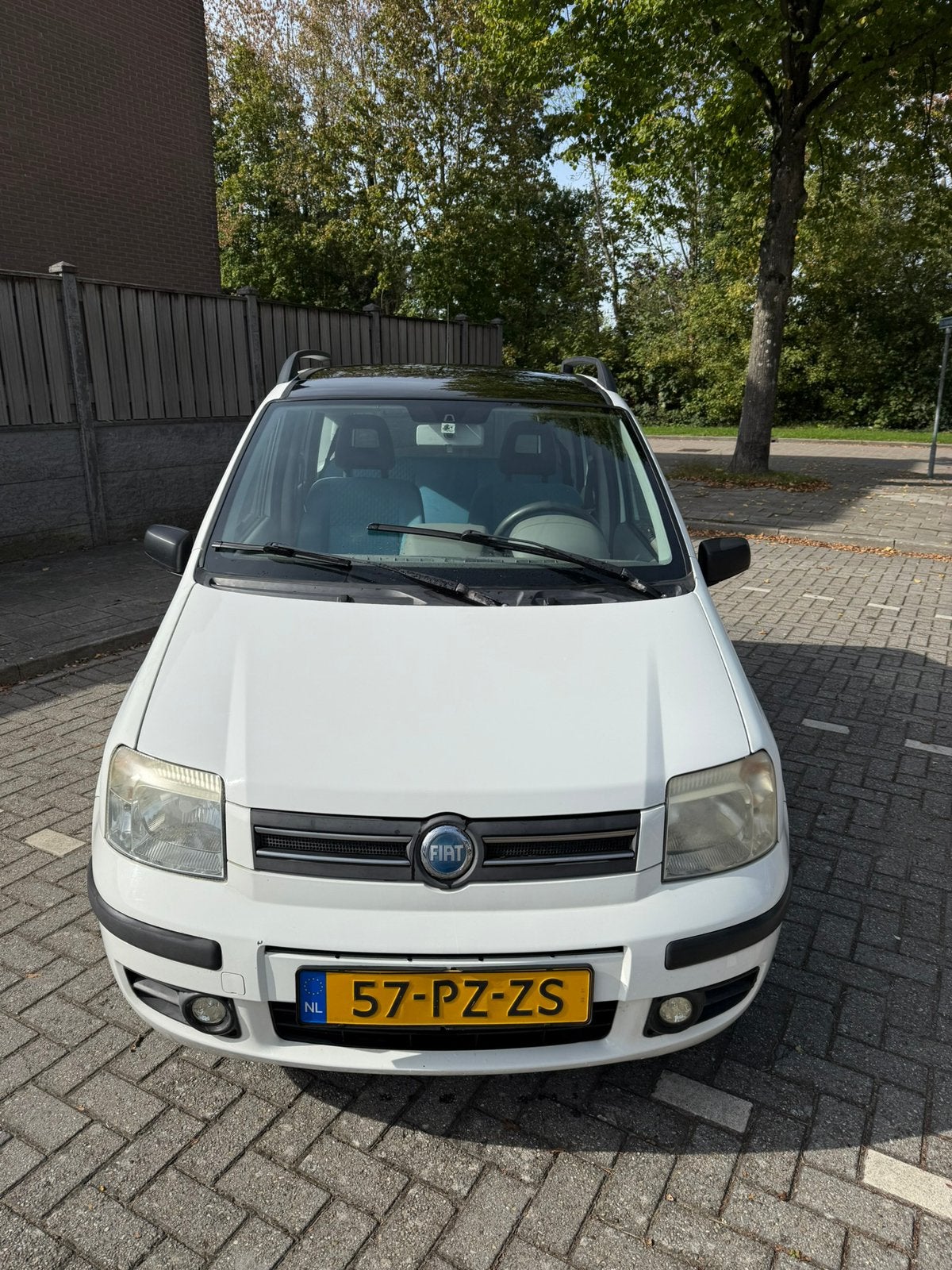 Fiat Panda 1.2 2005 Wit, Voorwielaandrijving, Panoramadak, Stof, Wit