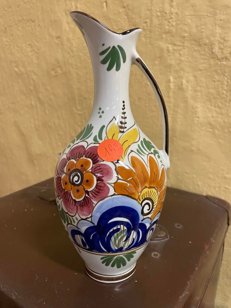 Fleurige handgeschilderde aardewerken kan, Antiek en Kunst, Ophalen