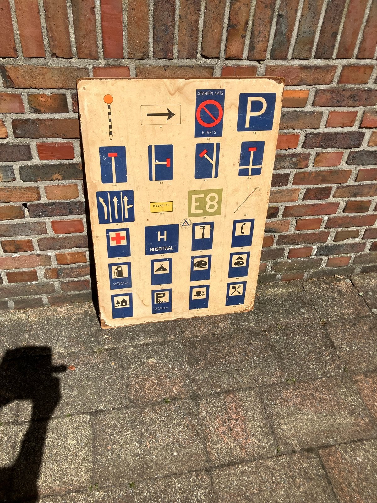 Vintage Verkeersborden Educatieve Plaat, Ophalen of Verzenden