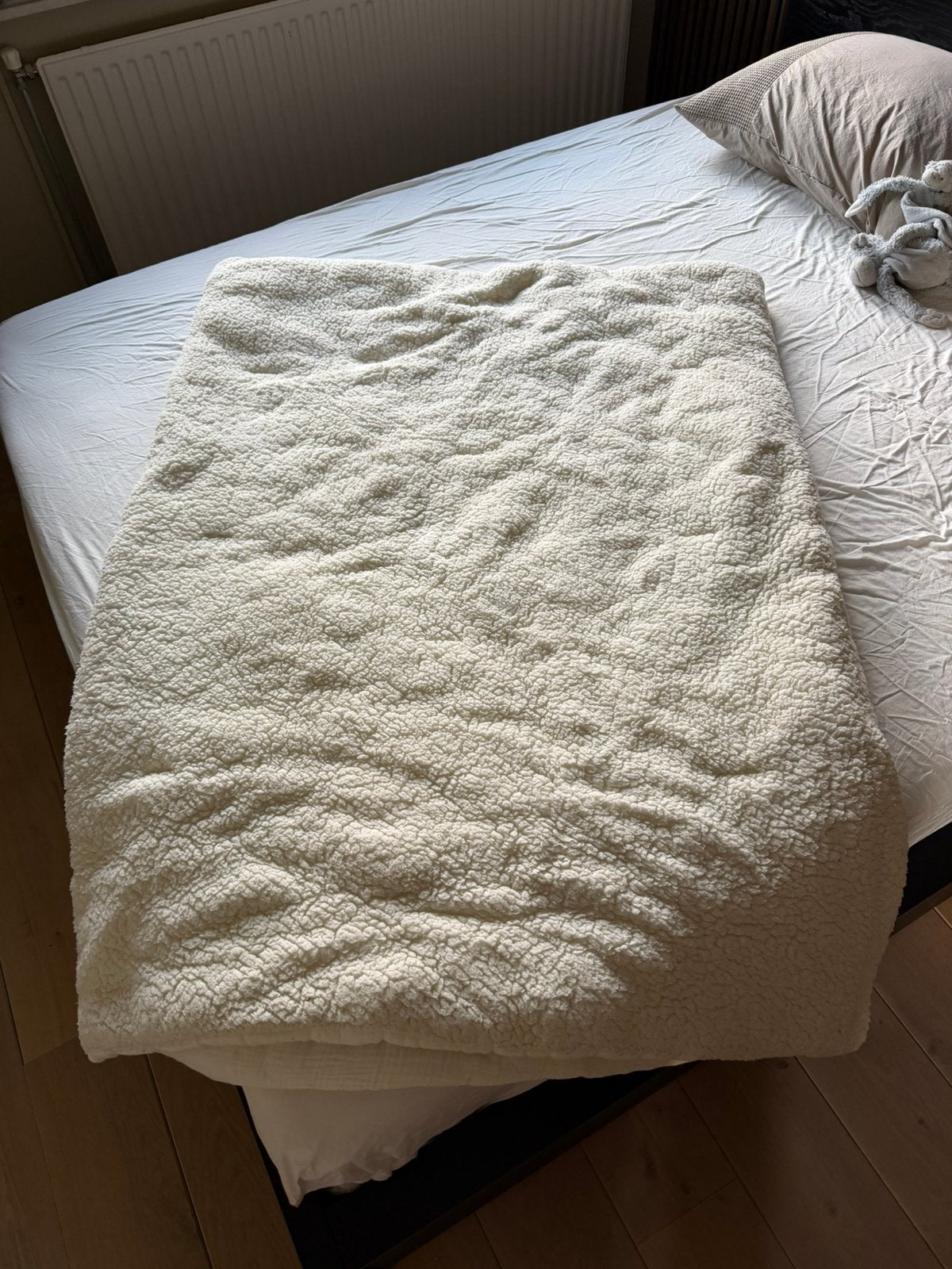 Zelesta teddydekbed eenpersoons - 2-in-1, Ophalen, Gebruikt, Eenpersoons, Wit