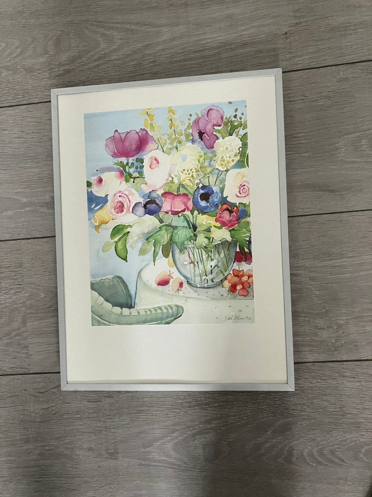 aquarel van Kiek Blom 30x40 incl.lijst zie omschrijving, Ophalen of Verzenden, Zo goed als nieuw, Minder dan 50 cm, Schilderij