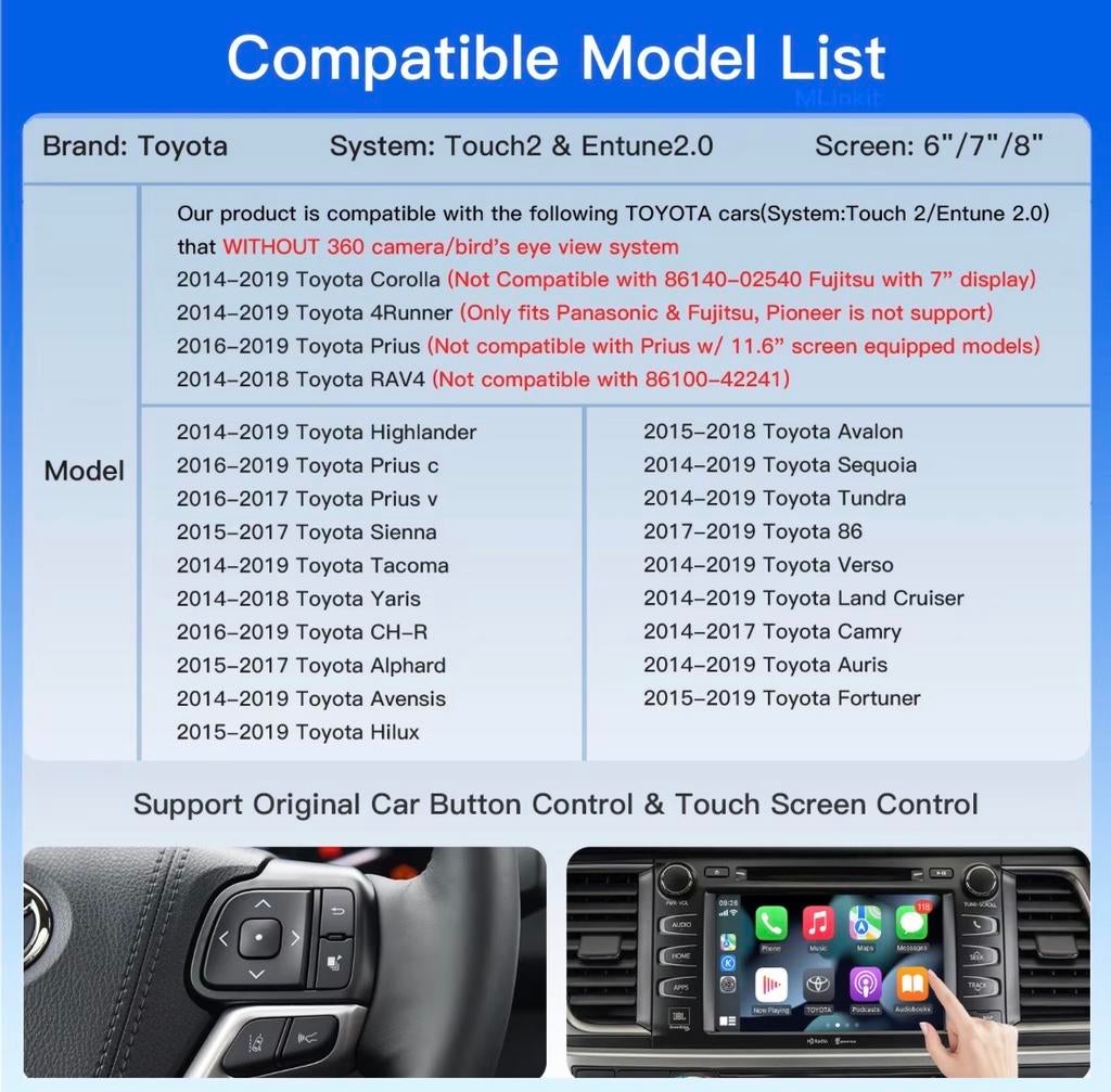 CarPlay Android Auto Upgrade Module voor Toyota, Ophalen, Nieuw, Toyota