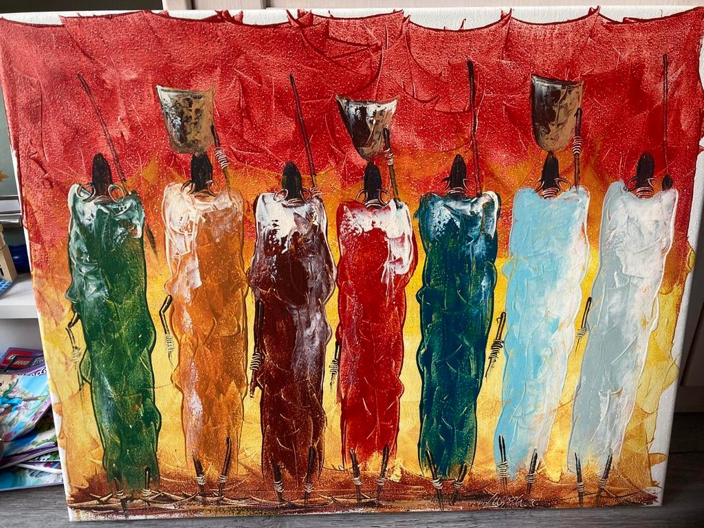 Schilderij Afrikaanse Vrouwen - Kleurrijk, Ophalen