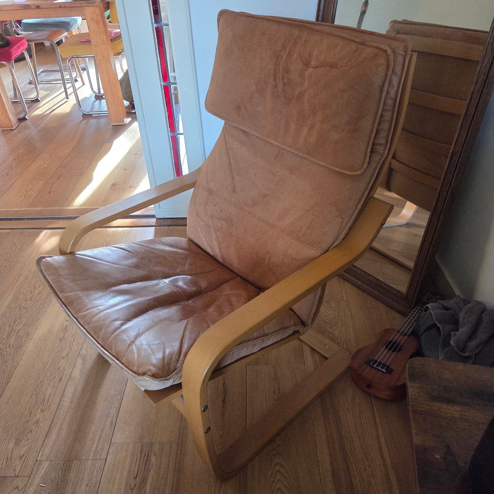 Vintage Ikea Poäng Fauteuil Cognac Leer - Noboru Nakamura, Ophalen