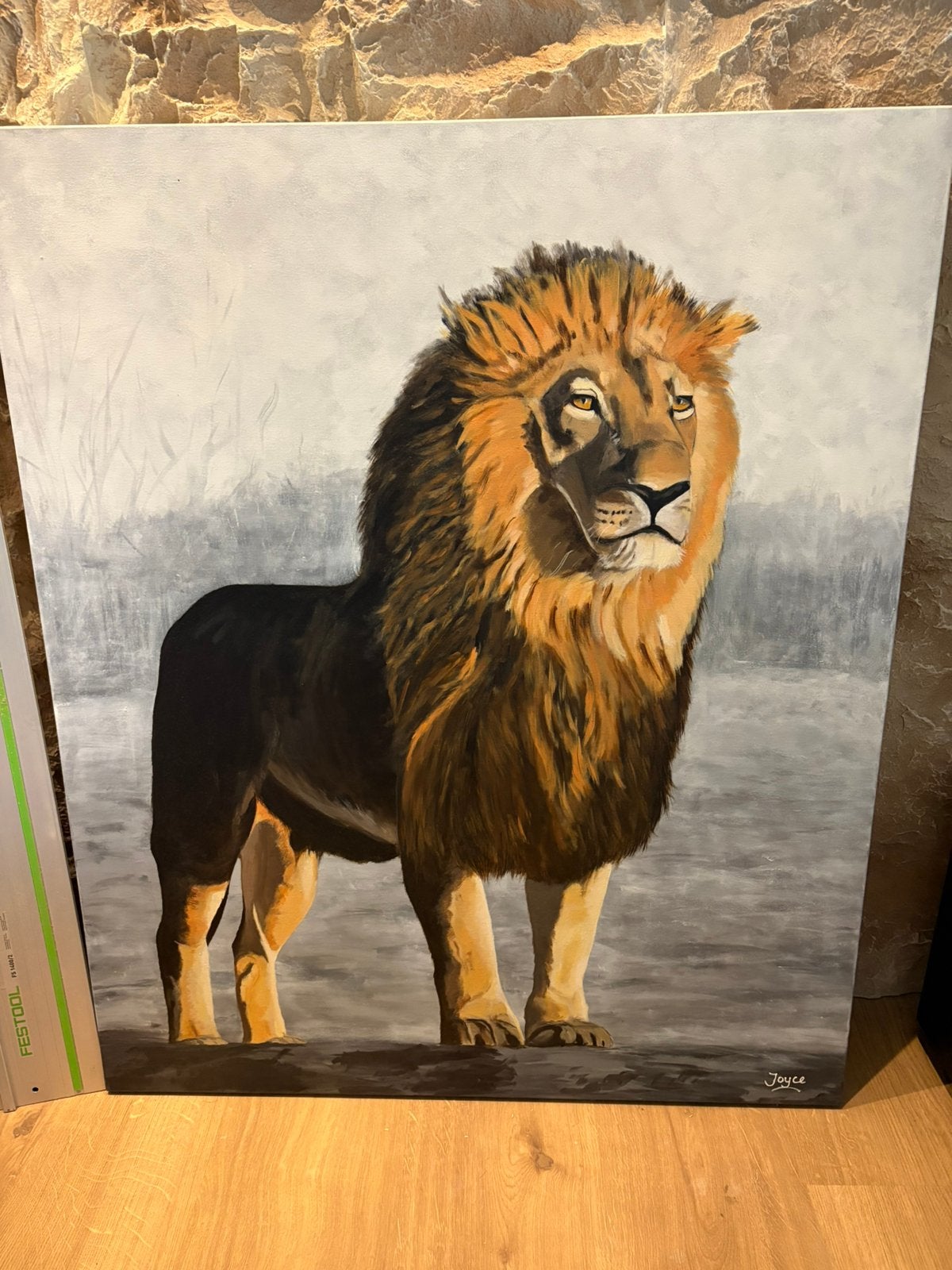 Schilderij leeuw, Ophalen, Zo goed als nieuw, 100 tot 125 cm, Schilderij