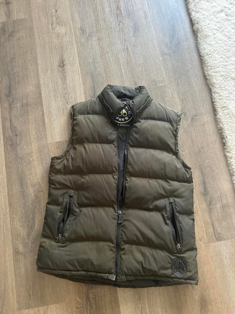 Moose Knuckle gewatteerde bodywarmer jas, legergroen, Ophalen of Verzenden, Zo goed als nieuw, Groen