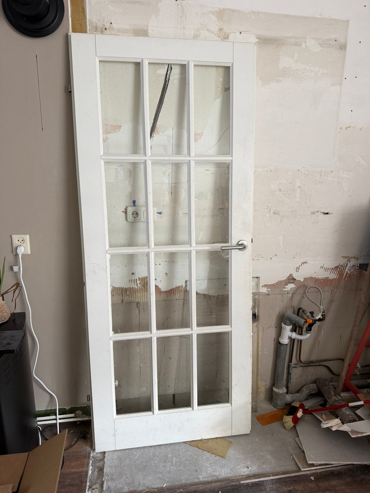 Binnendeur opdek glas 83x200, Ophalen, Gebruikt, Binnendeur, Glas