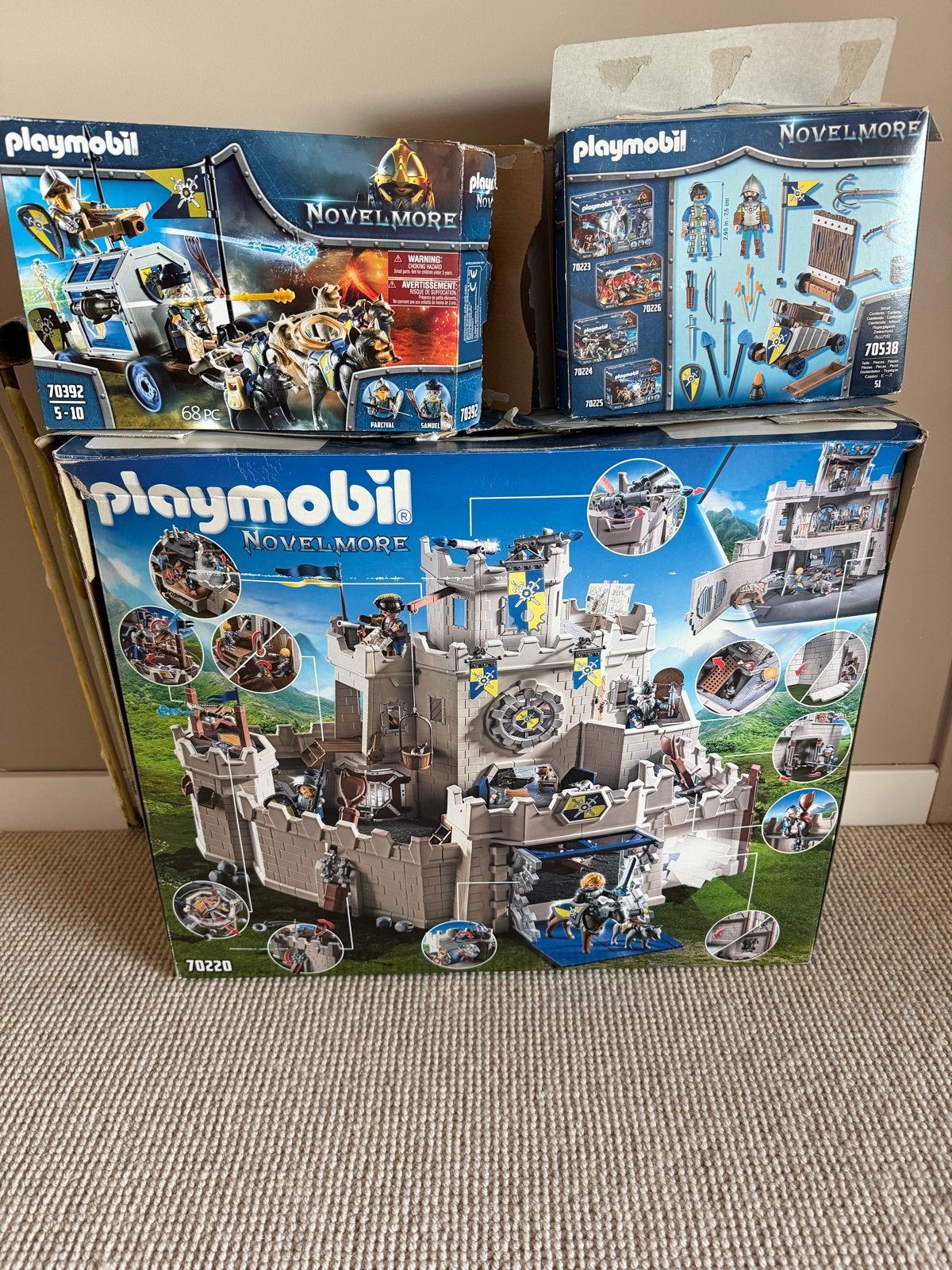 Playmobil Novelmore Kasteel 70220 & extra sets 70392, 70538, Ophalen, Complete set, Historisch, Zo goed als nieuw