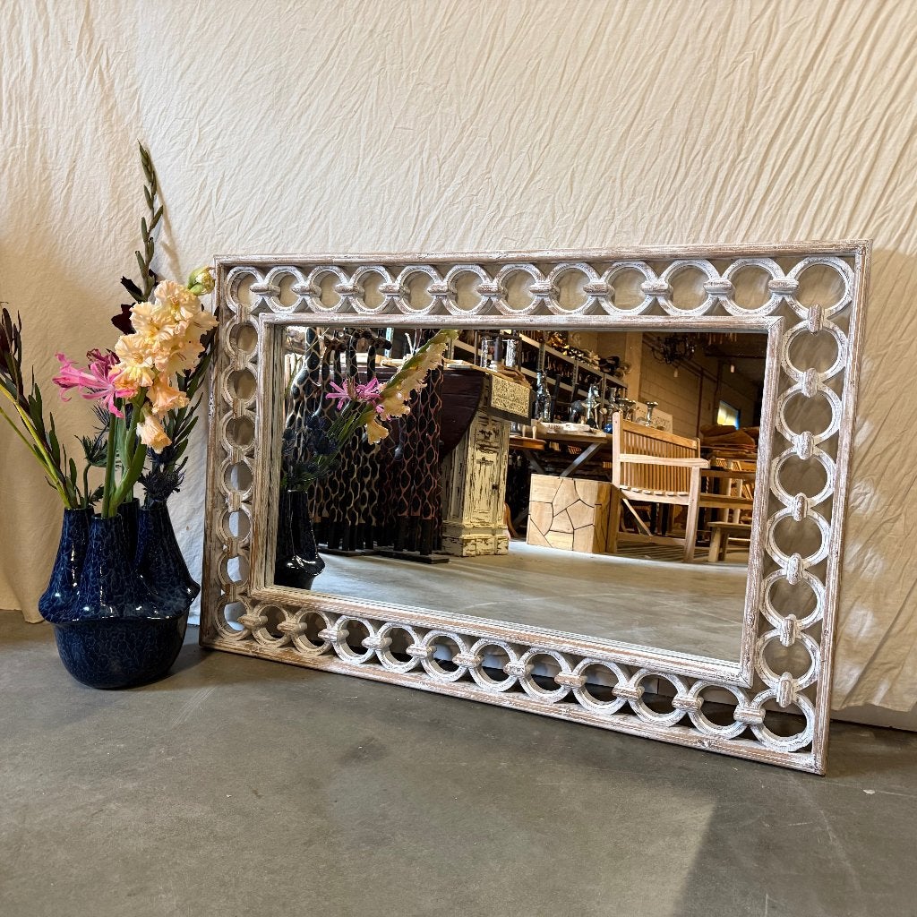 wandpiegel - houten lijst - 120 x 80 cm - Gratis bezorgd, TTM Wonen, Meubels – (Perzische) Tapijten en Woonaccessoires, Nieuw
