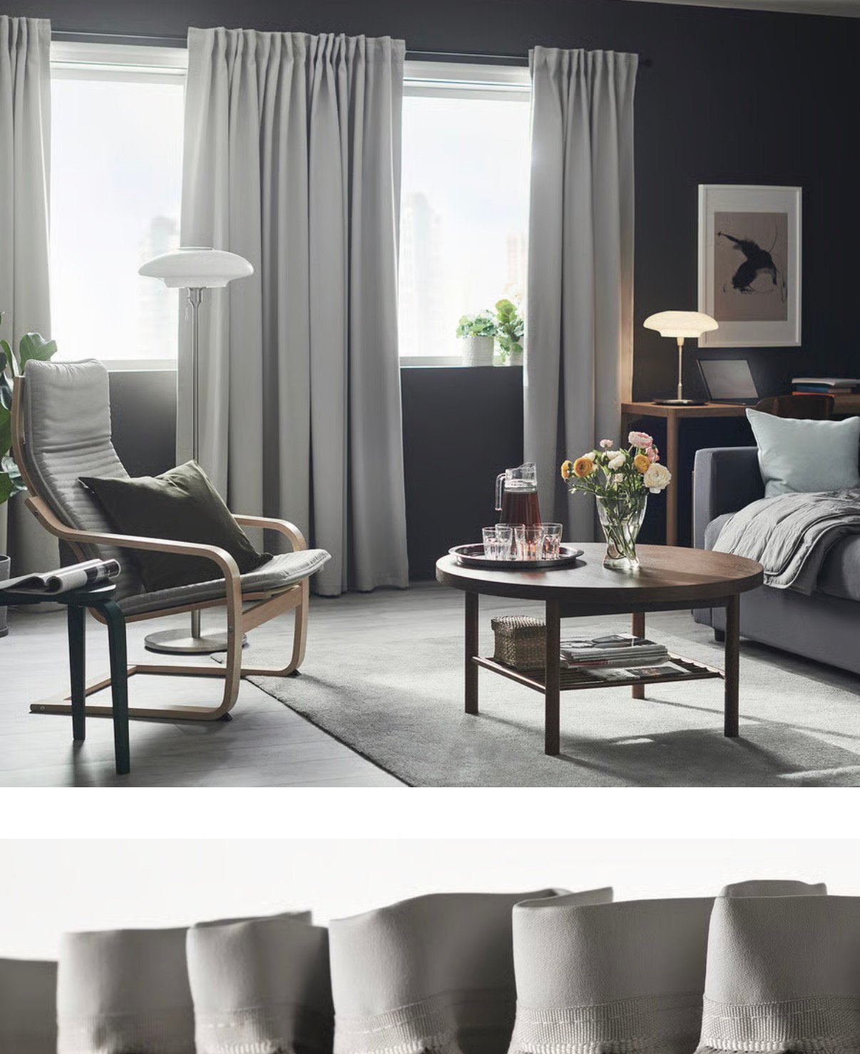 IKEA MAJGULL gordijnen lichtgrijs 8 stuks, Huis en Inrichting, Stoffering | Gordijnen en Lamellen, Ophalen of Verzenden, 100 tot 150 cm