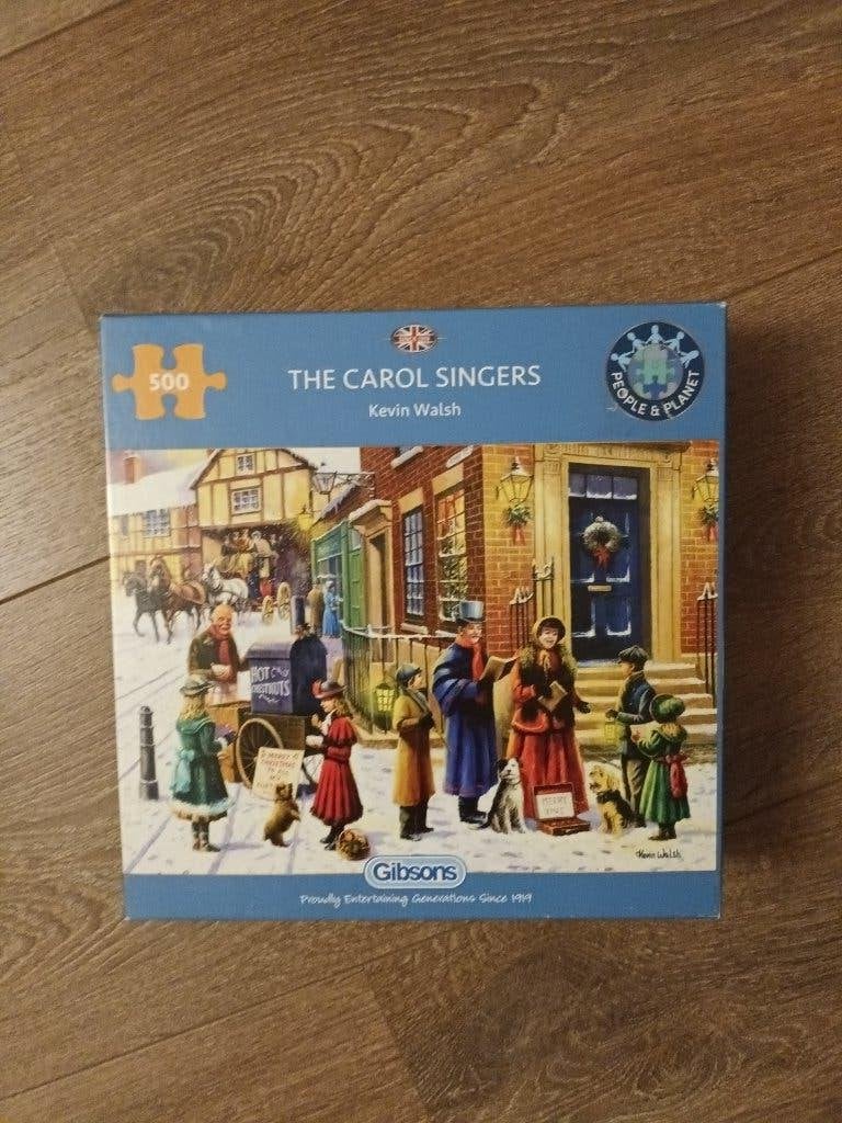 GIBSONS puzzel (The Carol Singers) 500 st, Ophalen of Verzenden, 500 t/m 1500 stukjes, Gebruikt, Legpuzzel