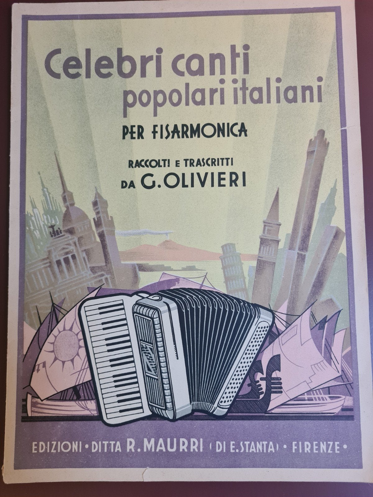 Celebri canti popolari italiani per fisarmonica, Gebruikt, Wereldmuziek, Ophalen of Verzenden, Thema