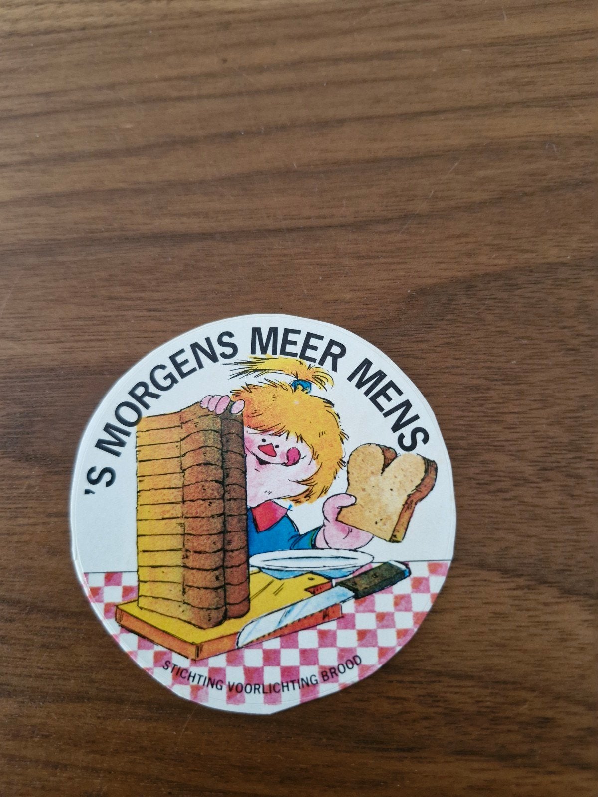 11905 Sticker 's Morgens Meer Mens - Stichting Voorlichting, Ophalen of Verzenden, Zo goed als nieuw, Overige typen