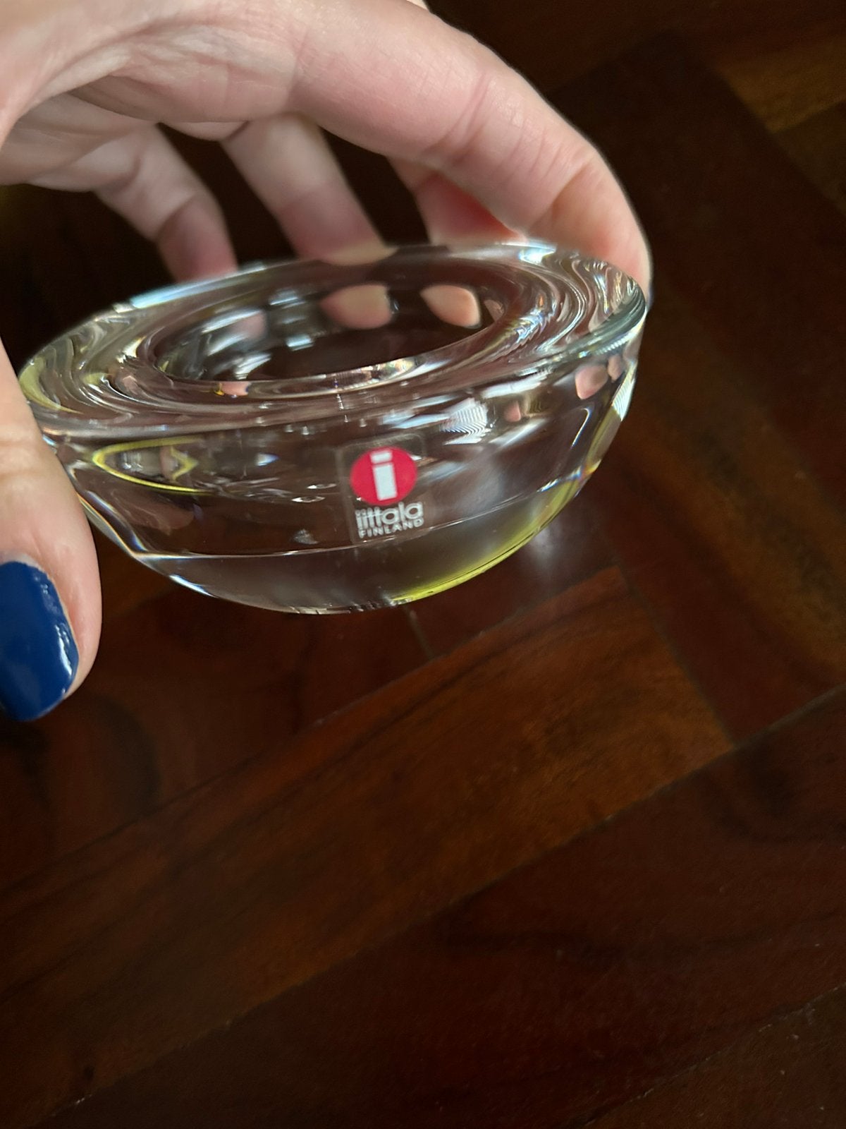 Iittala Ballo waxinelichthouder zgan, Ophalen of Verzenden, Kandelaar, Iittala, Glas