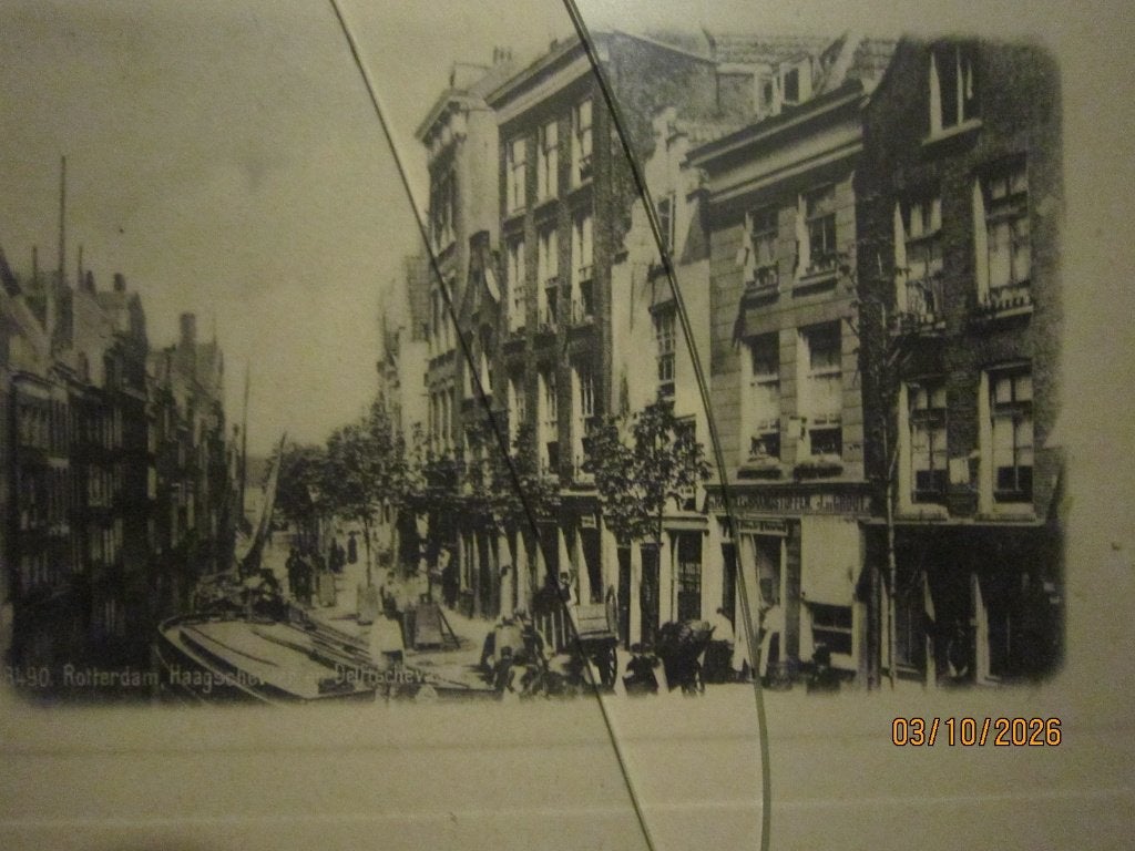 Oud Rotterd.Ets/Litho Haagscheveer/Delfsevaart Gebrok. Glas, Antiek en Kunst, Ophalen, Ets