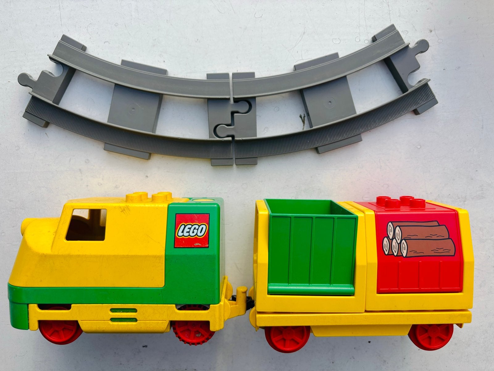 Lego Primo Trein met Rails en Accessoires, Gebruikt, Lego Primo, Ophalen of Verzenden, Inclusief accessoires