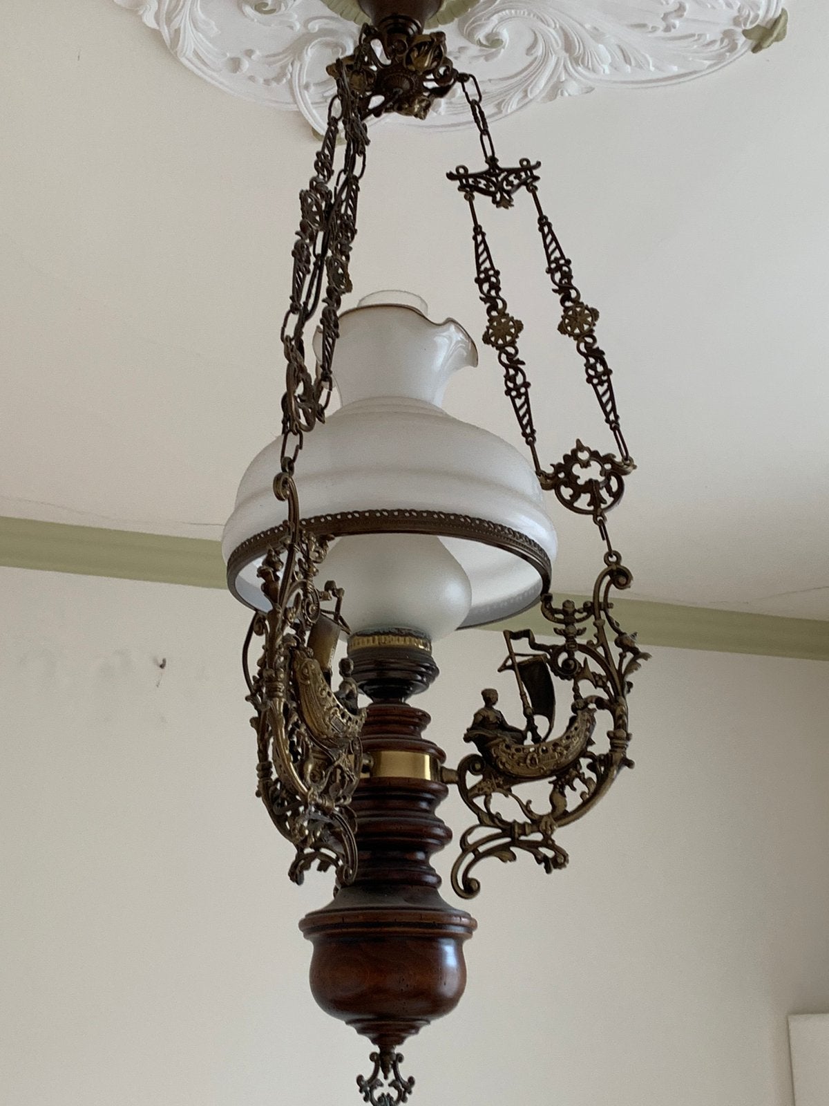Antieke lamp, Ophalen