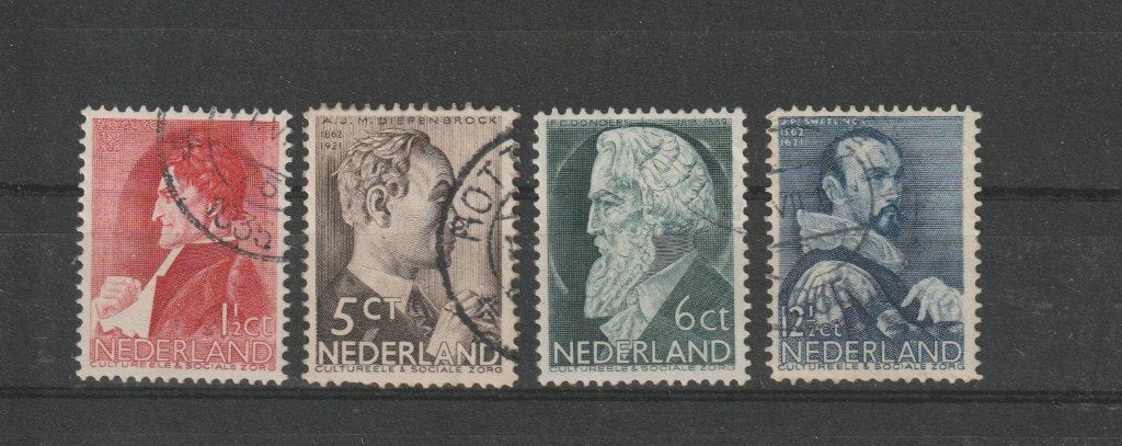 Nederland 1935, NVPH 274 t/m 277, Gestempeld., Ophalen of Verzenden, T/m 1940, Gestempeld