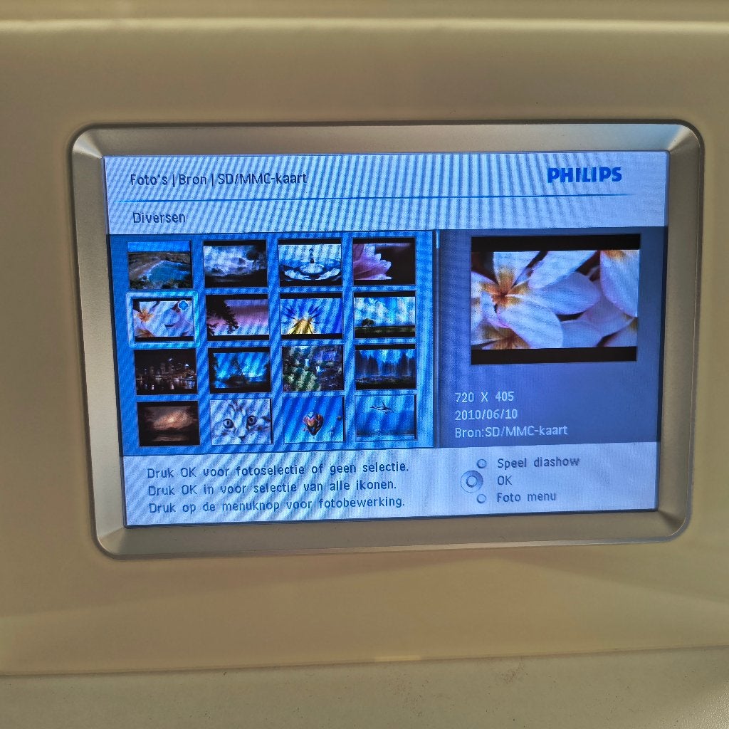Philips digital photo frame, Audio, Tv en Foto, Fotografie | Fotolijsten, Ophalen of Verzenden, Gebruikt, Sierrand, Wit