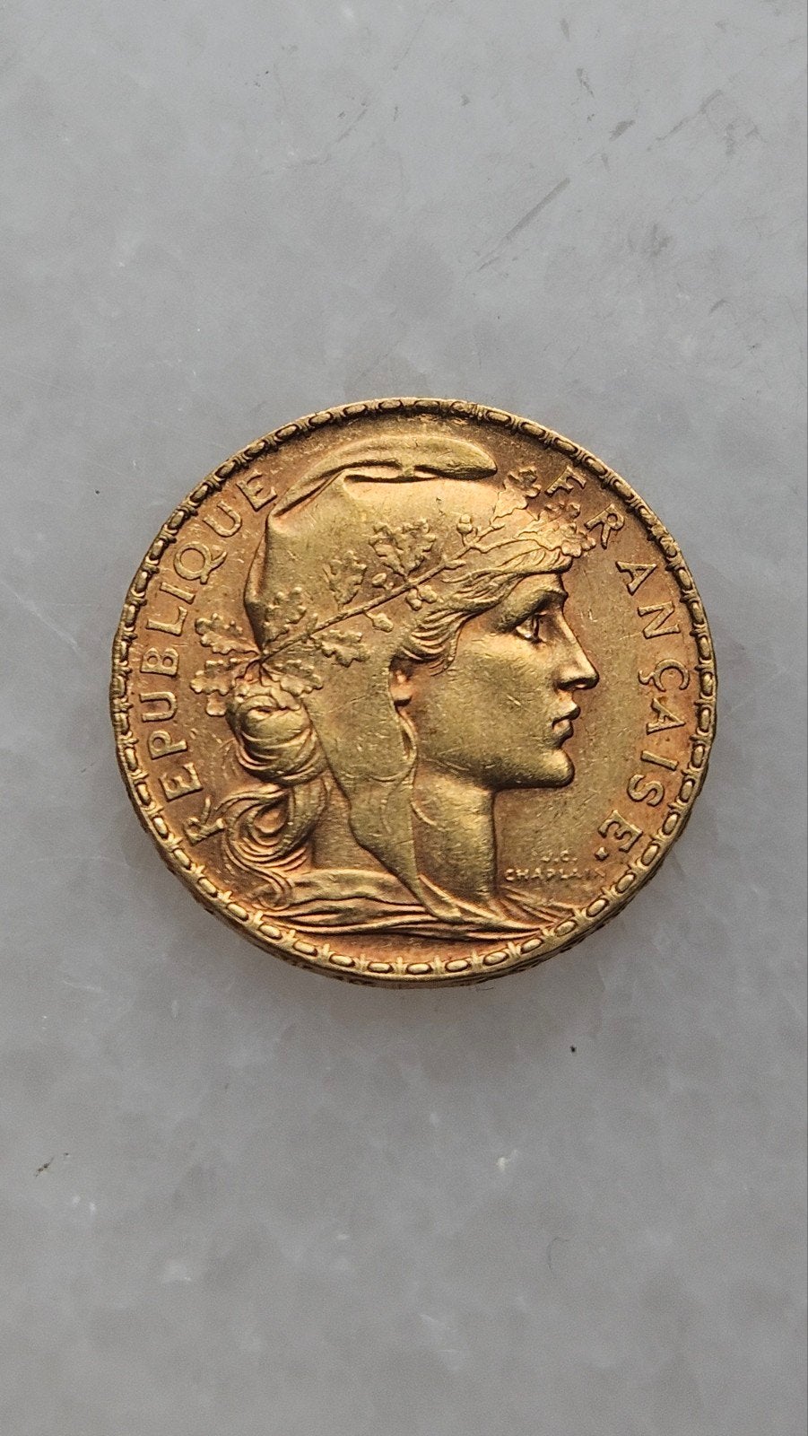gouden 20 francs 1910, Postzegels en Munten, Ophalen of Verzenden, Goud