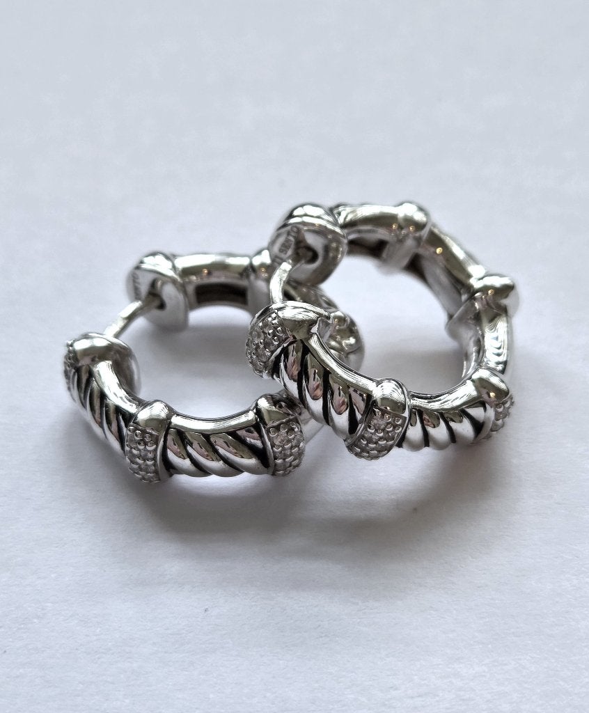 Zilveren (925) TI SENTO / TISENTO oorbellen /creolen, Ophalen, Hangers, Zo goed als nieuw, Zilver