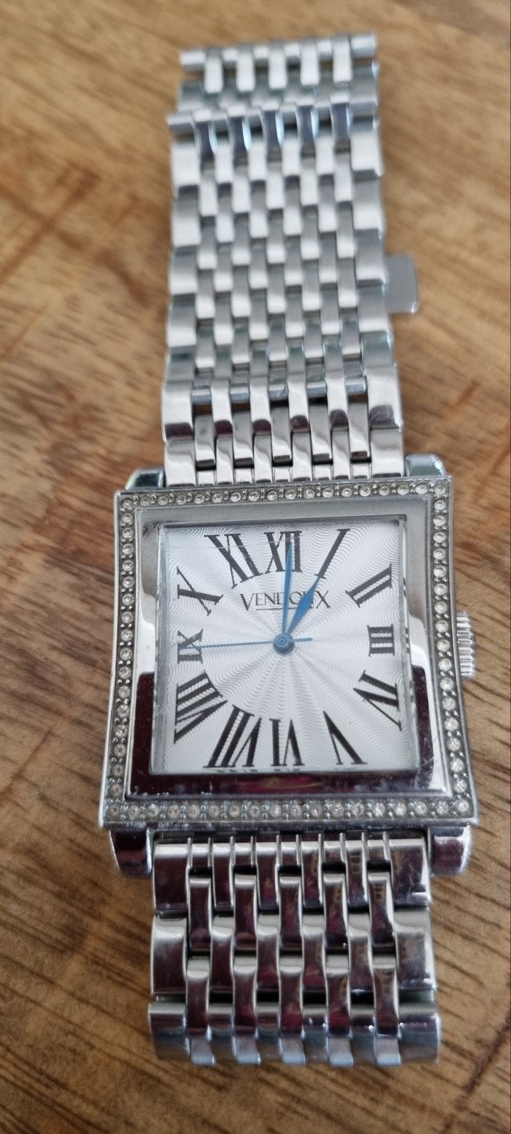 Vendoux MS11955 Dames vintage Horloge met Strass Stalen Band, Overige merken, Staal, Gebruikt, Staal