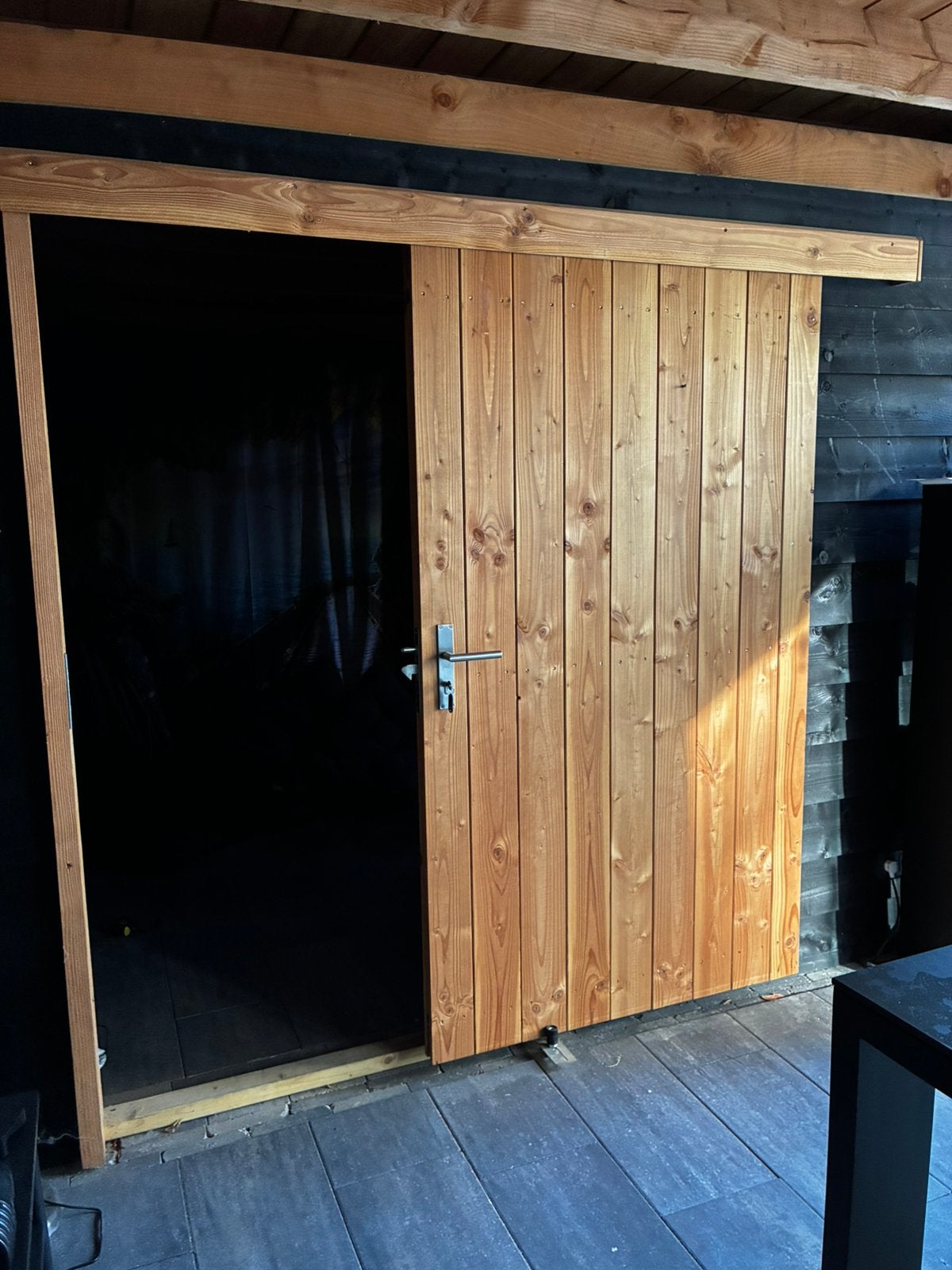 Douglas schuifdeur 116,5x200 incl. rail, Ophalen, Zo goed als nieuw, Minder dan 250 cm