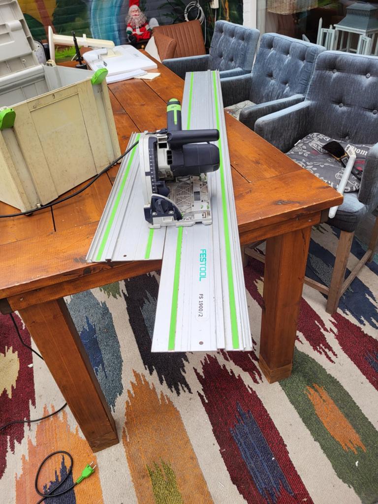 Festool TS 55 EBQ invalzaag met twee geleiderails, Invalzaag, 600 tot 1200 watt, Ophalen of Verzenden, Zo goed als nieuw