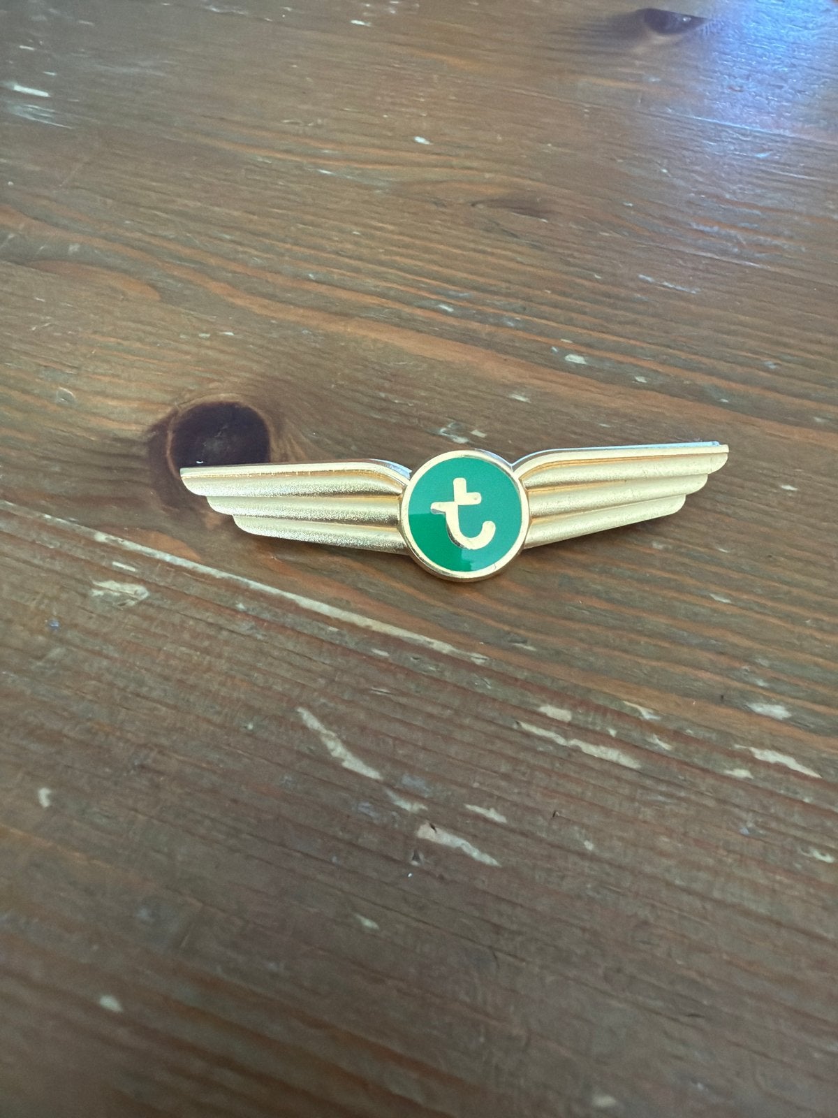 Transavia speld Wing Insigne - Nieuwe Huisstijl, Ophalen of Verzenden, Gebruikt, Patch, Badge of Embleem