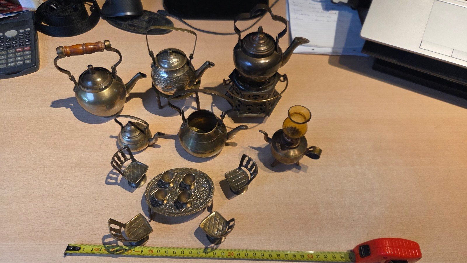 Miniatuur theeservies en decoratie messing, Ophalen of Verzenden