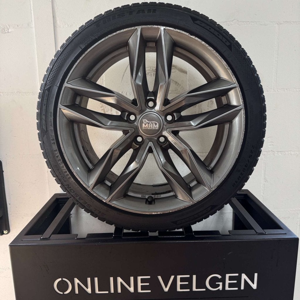 OPKNAP Set 18 inch MAM 5x112 velgen + banden VW Golf Audi A3, Niet ingevuld, 18 inch, Gebruikt, Banden en Velgen