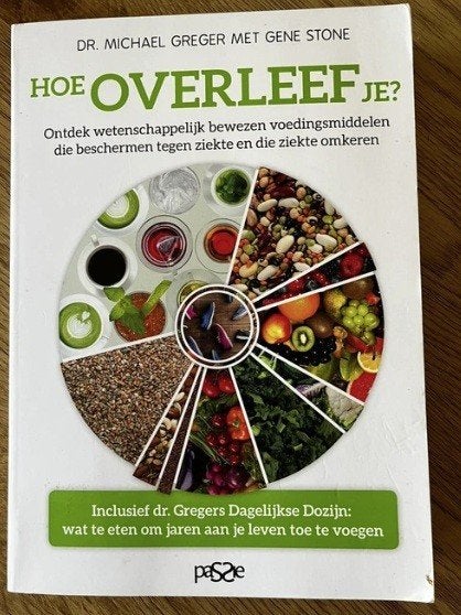 Hoe overleef je?, Michael Greger, Boeken, Ophalen of Verzenden, Zo goed als nieuw, Gezondheid en Conditie