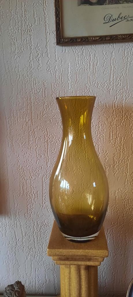 Art deco vaas,amber kleur., Ophalen of Verzenden