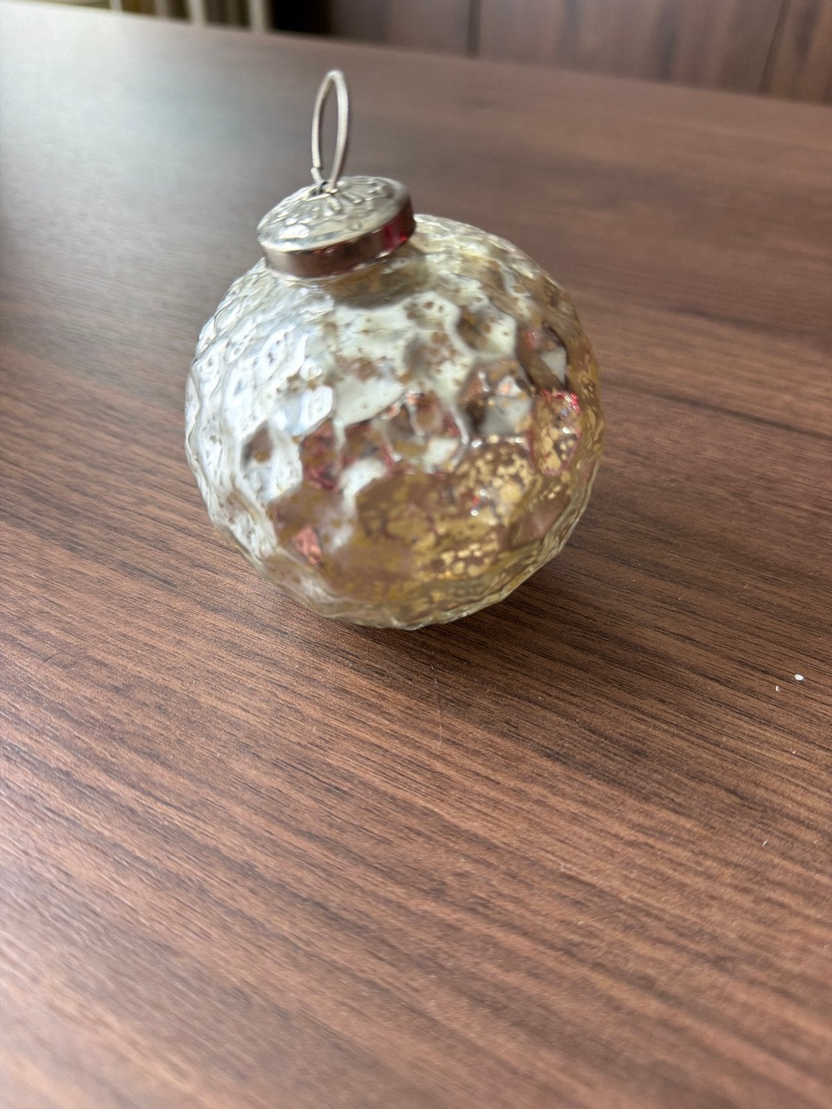 Zilveren (kerst) bal, Ophalen, Brocante, Zo goed als nieuw, Glas