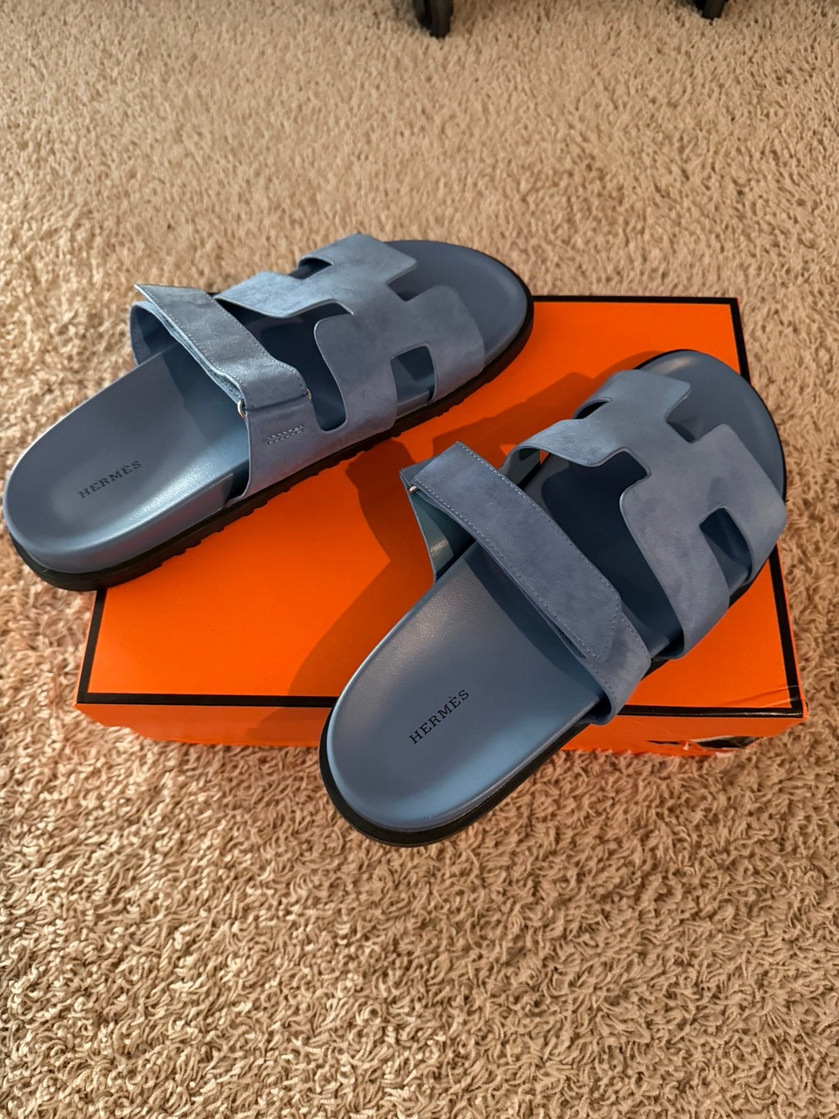 Hermes slippers maat 45, Slippers, Blauw, Nieuw, Ophalen of Verzenden