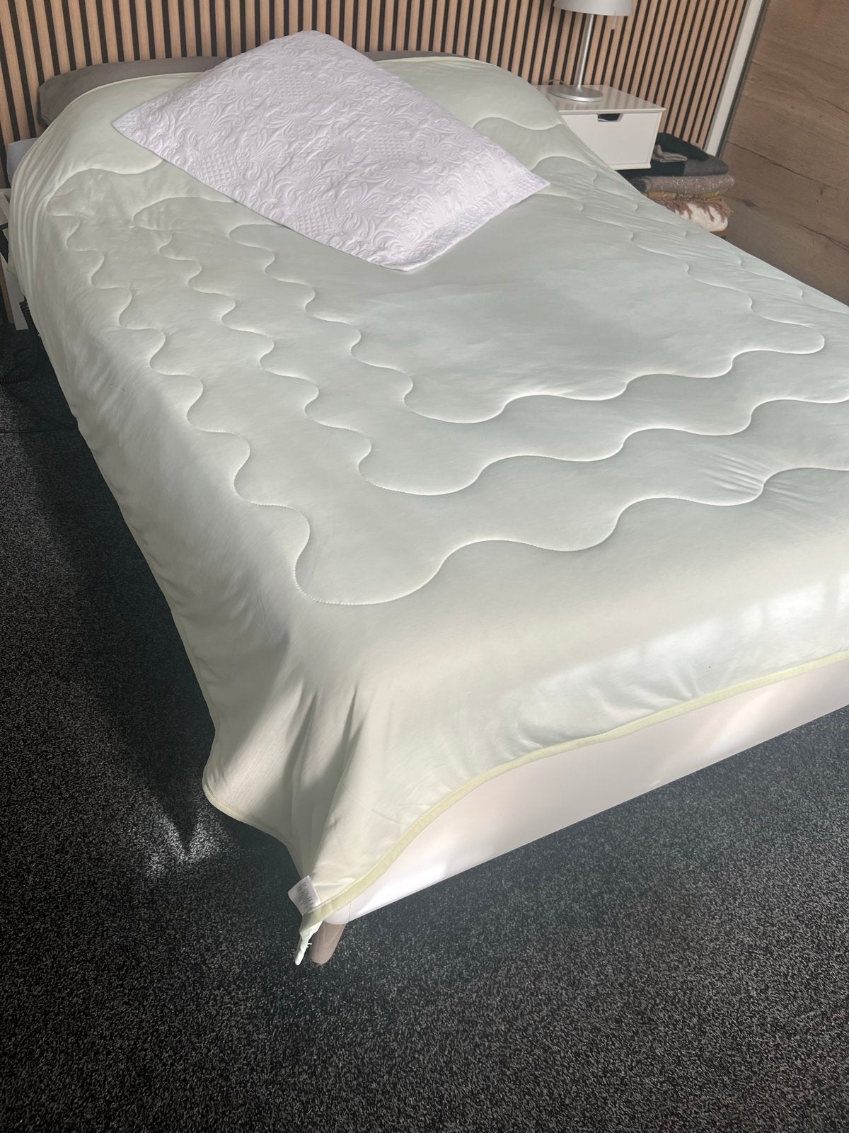 Elektrisch verstelbaar bed met lattenbodem+matras (140x200), Ophalen, Wit, Tweepersoons, 140 cm