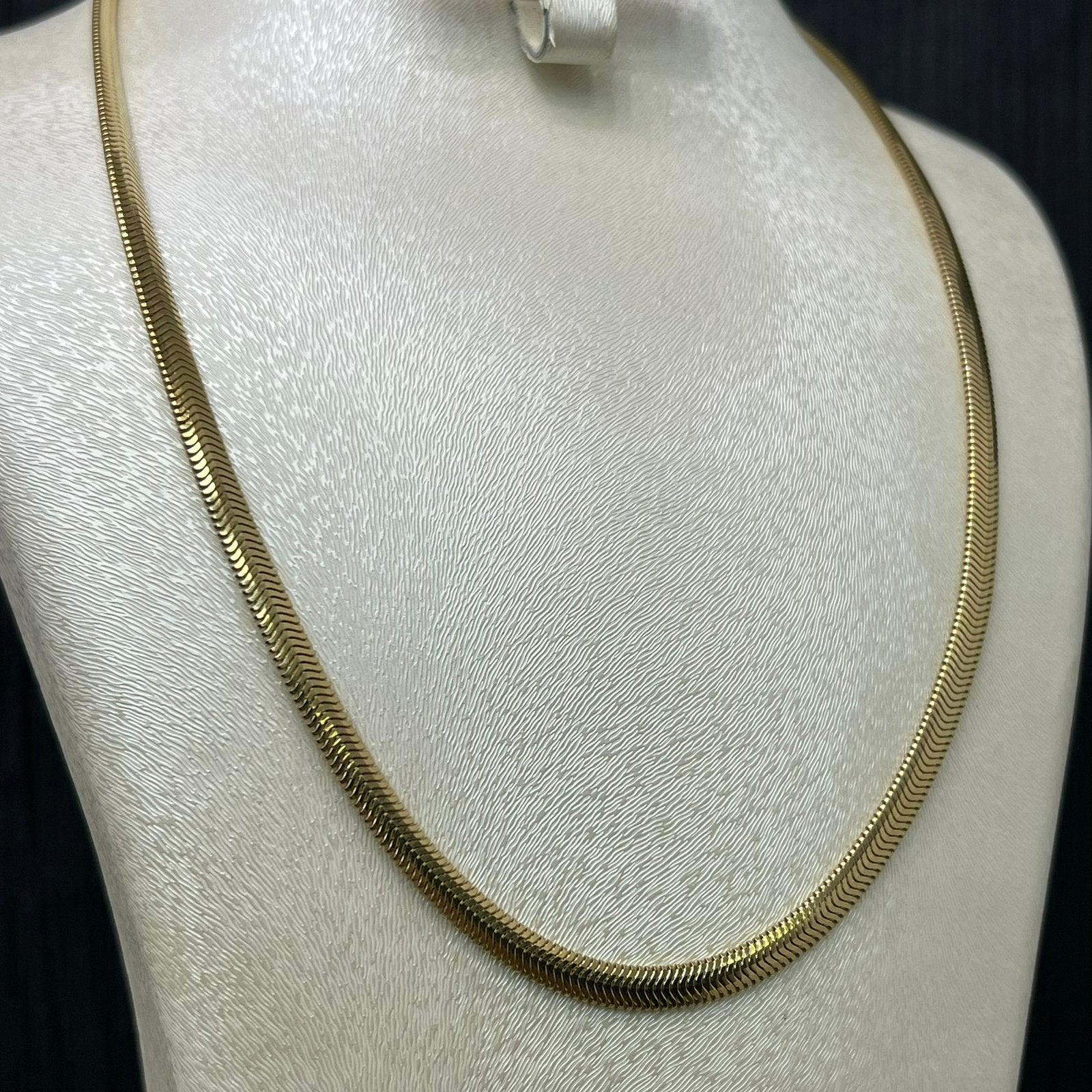 14k gouden ketting collier slang schakel, Ophalen of Verzenden, Zo goed als nieuw, Goud