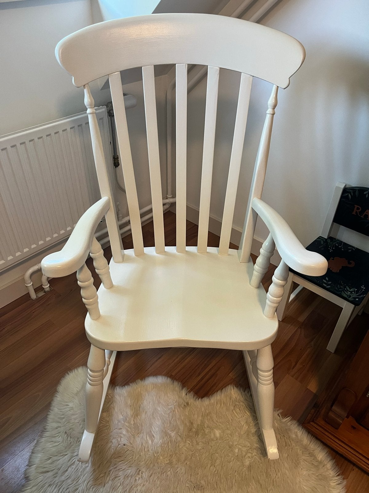 Witte schommelstoel babykamer, Huis en Inrichting, Ophalen, Gebruikt, Wit, Eén