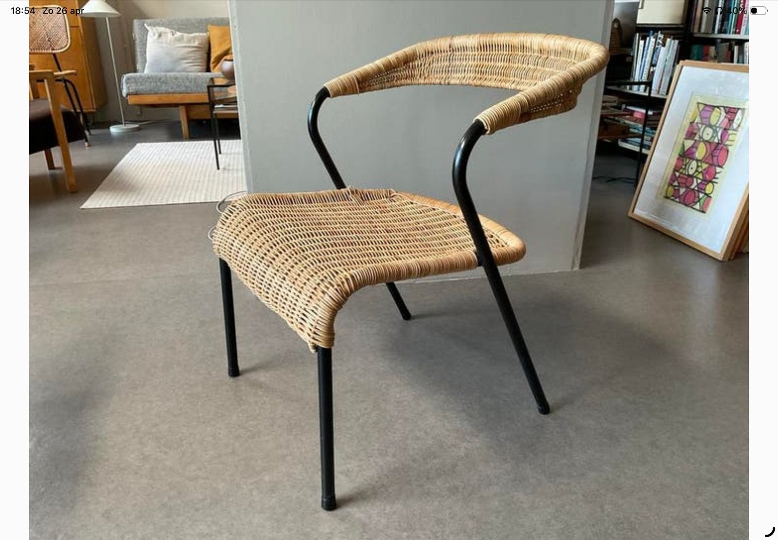 Vintage Rotan Stoel Dirk van Sliedregt voor Gebr. Jonkers, Ophalen