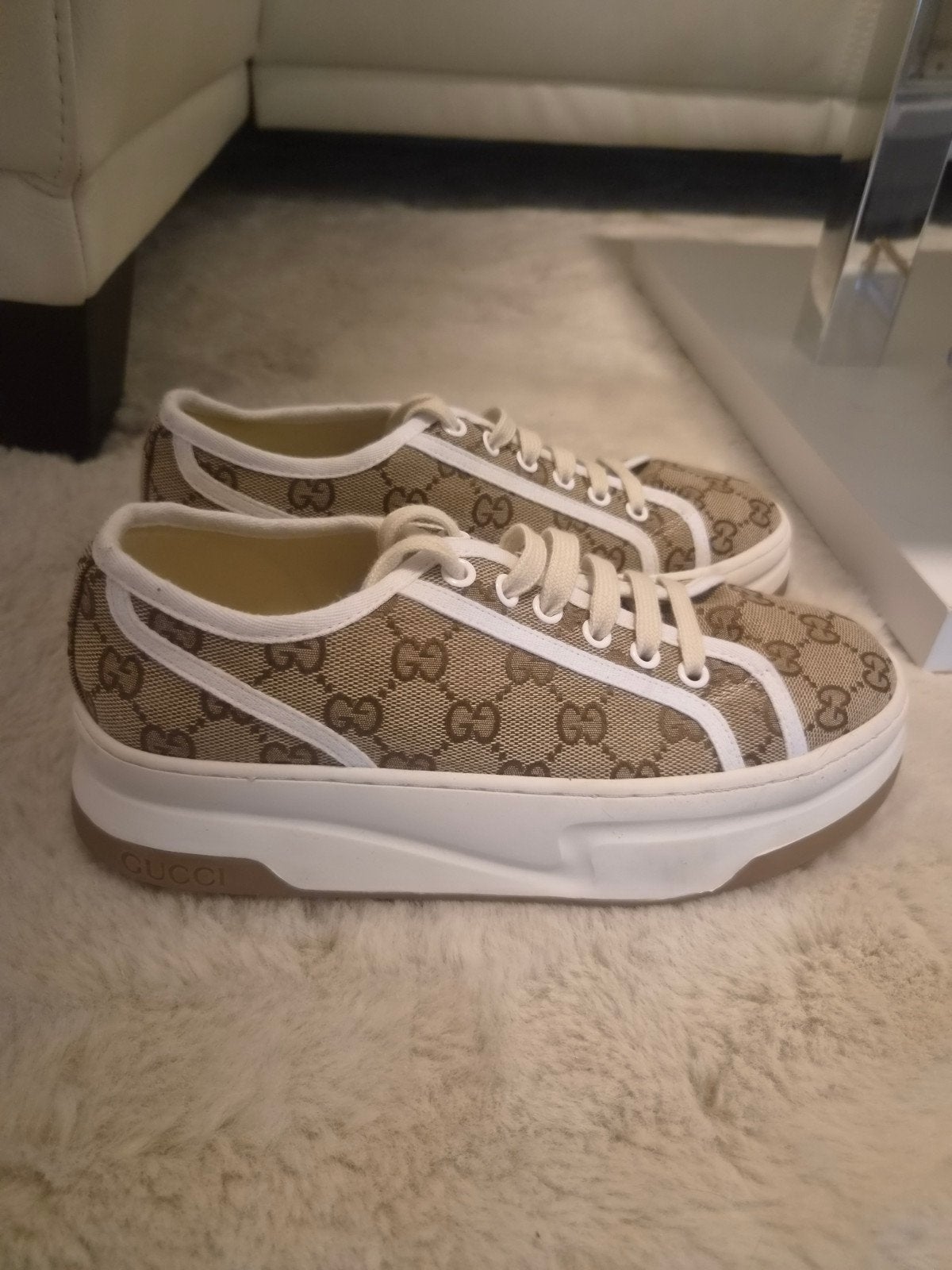 Gucci 1977 Tennis Sneakers, Wit, Nieuw, Ophalen of Verzenden, Gucci