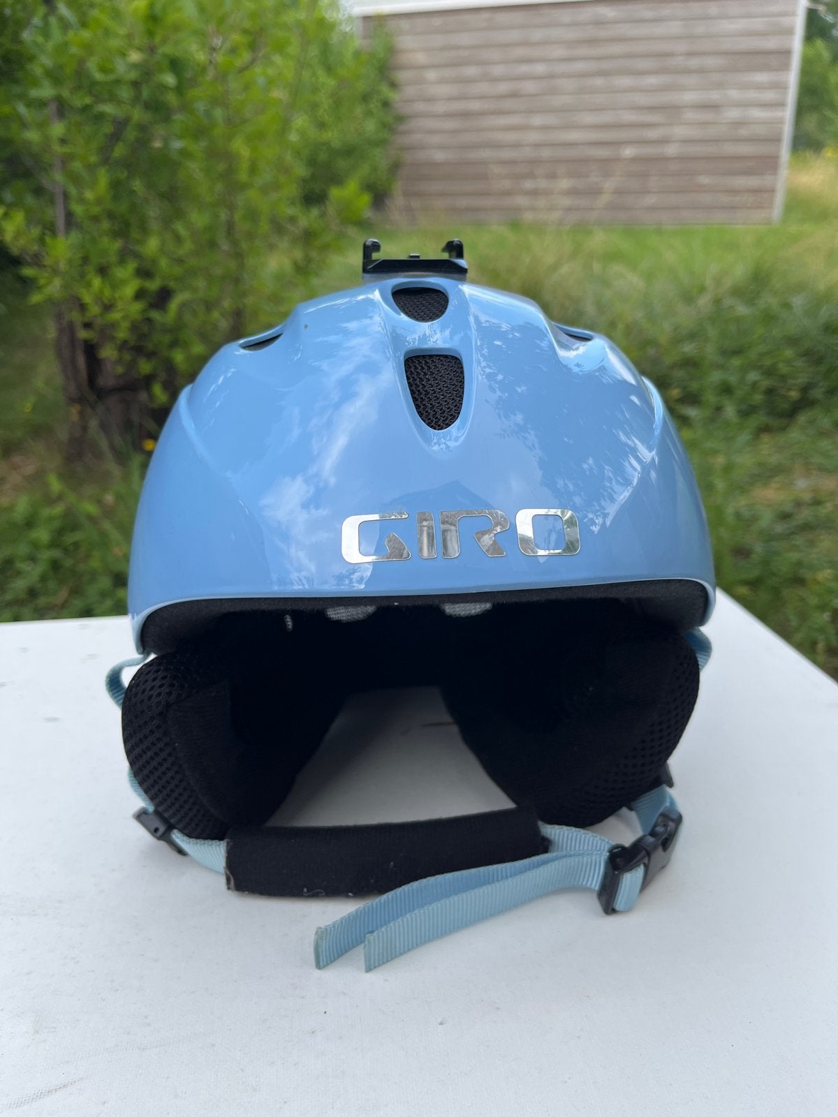Giro skihelm lichtblauw - Maat 52-53,5, Gebruikt, Overige typen, Skiën, Minder dan 100 cm