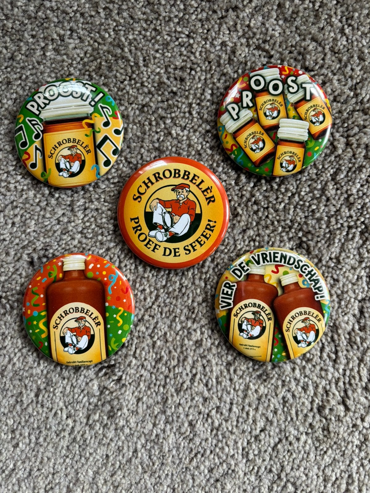 Schrobbelèr buttonset (5 stuks, nieuw!), Ophalen of Verzenden, Nieuw, Gebruiksvoorwerp