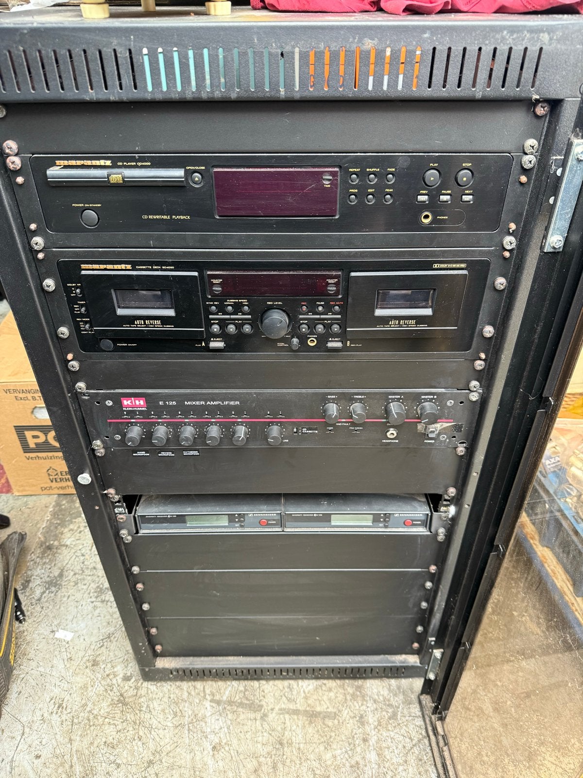 19-inch rack met Marantz audio en K+H mengversterker, Ophalen, Gebruikt, Audio