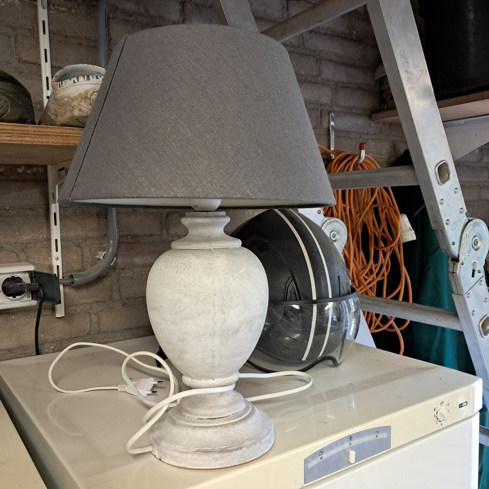 schemerlamp, Ophalen, E27 (groot), Zo goed als nieuw, Grijs