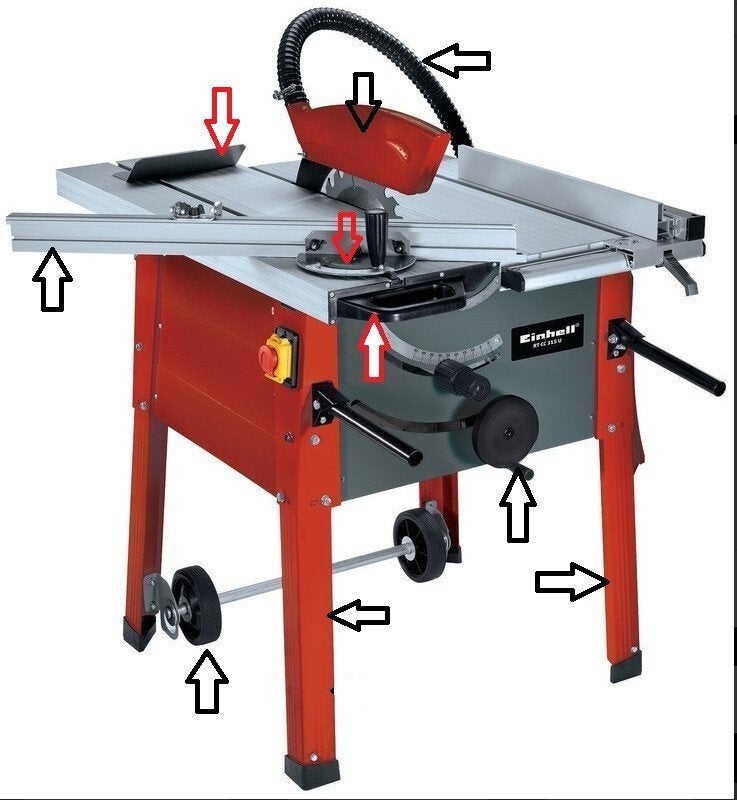 GEZOCHT: onderdelen voor zaagtafel Einhell, Ophalen, Gebruikt, Cirkelzaag, 30 tot 70 mm