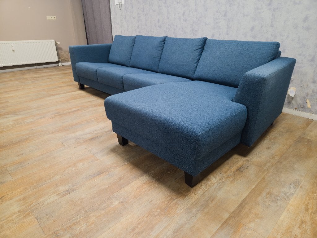Zeer Mooi Groot Blauwe Hoekbank, Huis en Inrichting, Banken | Bankstellen, Info@banxtel.nl, Gebruikt, Hoekbank, Hoekbank